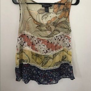 Pretty Floral Sheer Tiered Tunic Top